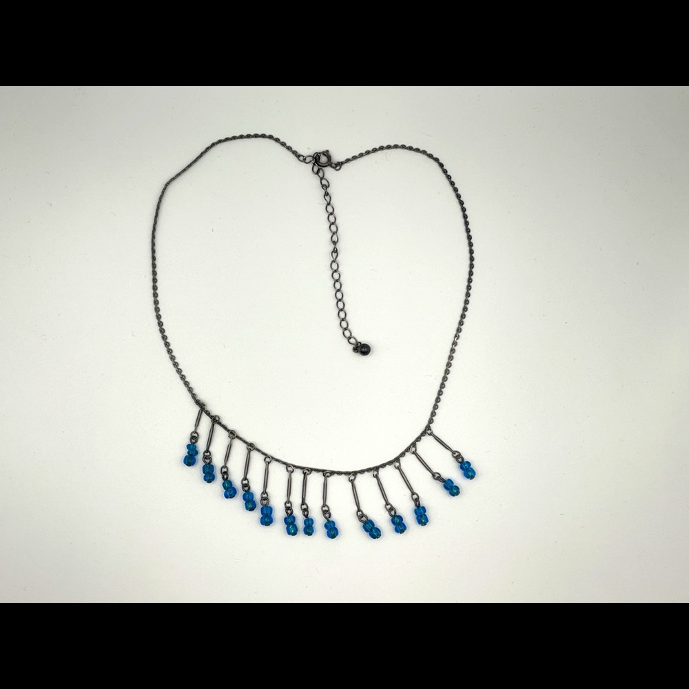 Antiqued-silver Beaded Necklace